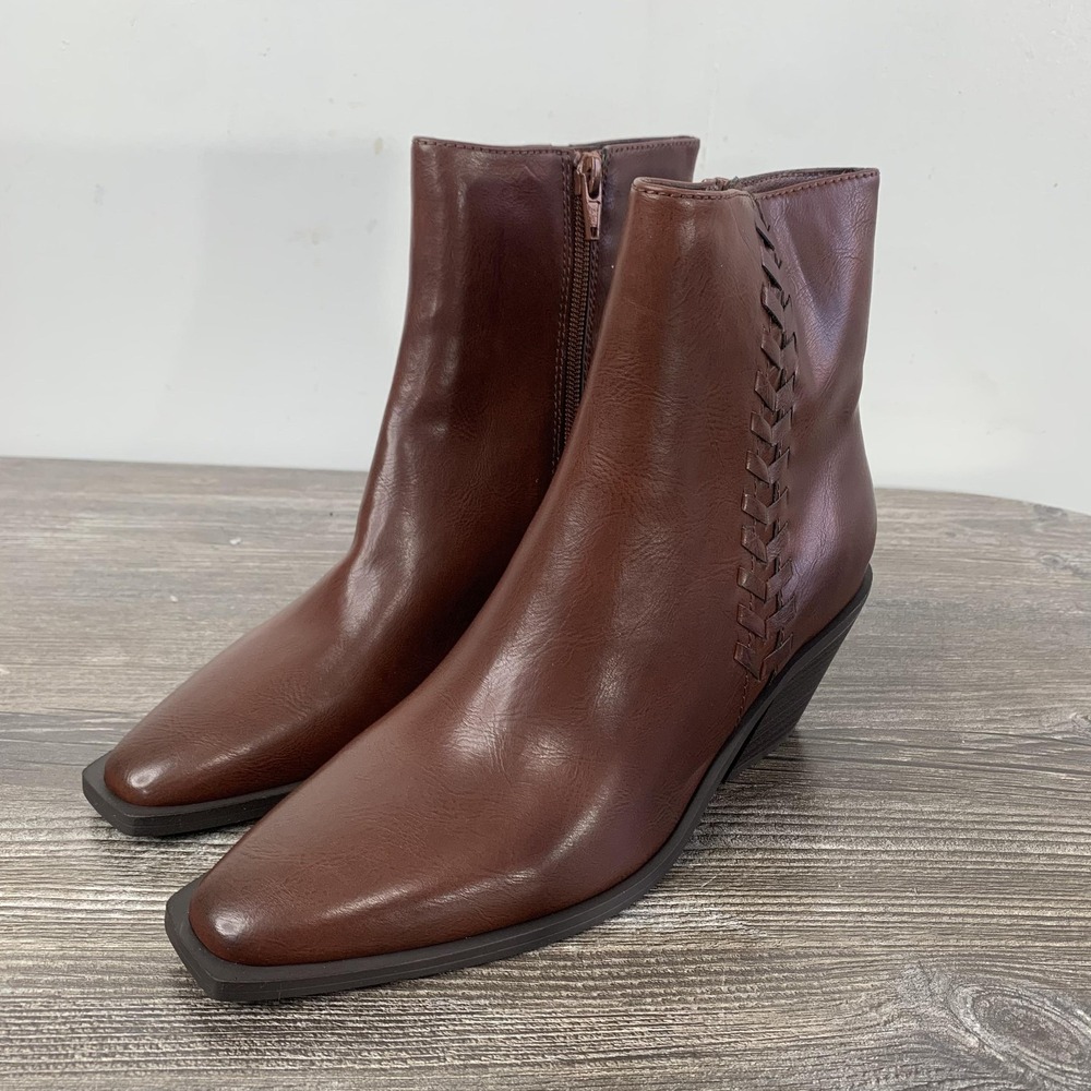 Frye And Co Katara Ankle Booties Womens Size 6 Brown Block Heel Boots Shoes